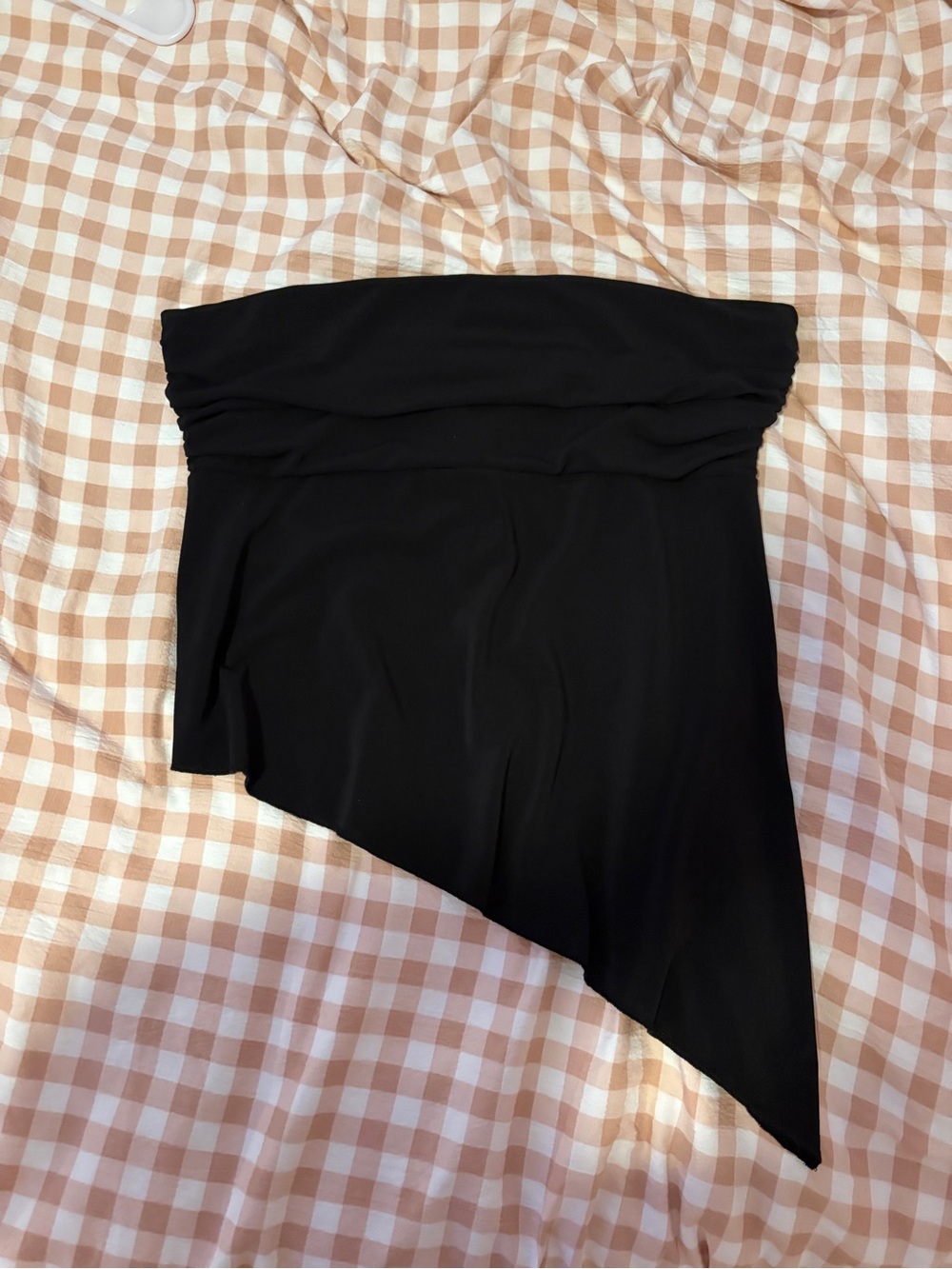 Black Asymmetric Strapless Women’s Tube Top